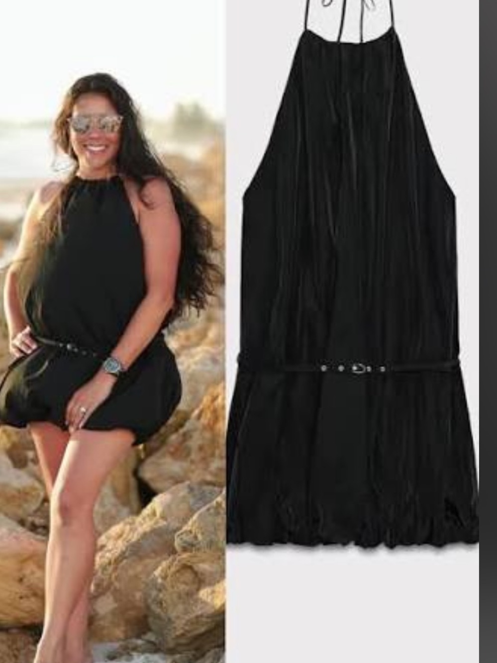 Zara Black Halter Swim Cover-Up Dress
